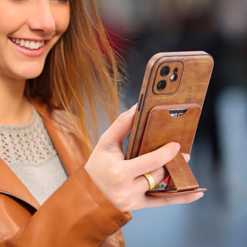 Leather Case for iPhone, Business Wallet Cover with Card Slot Full Coverage Lens Protective