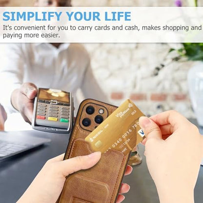 Leather Case for iPhone, Business Wallet Cover with Card Slot Full Coverage Lens Protective