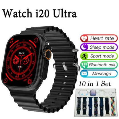 Original i20 Ultra MAX Suit SmartWatch Aiirpods Pro with Transparent Screen Guard