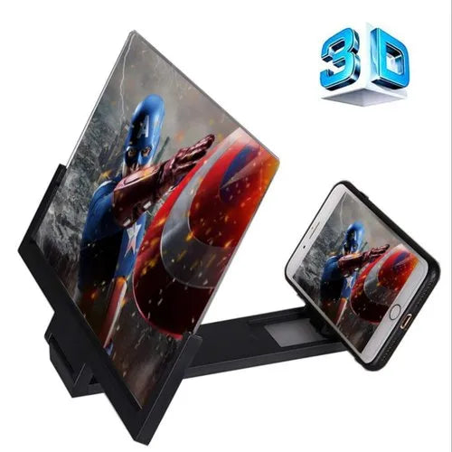 Screen Magnifier 3D HD Movie Video Amplifier with Foldable Holder Stand